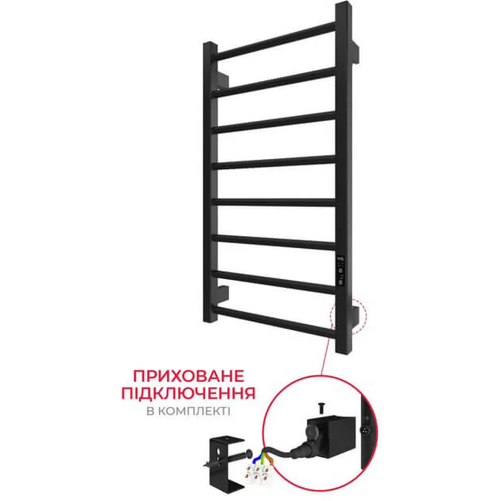 Електрична рушникосушка Hygge Family HF Leeds 770x430 чорний- Фото 3